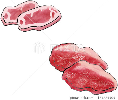 肉手繪插圖 肉手繪插圖 124285505