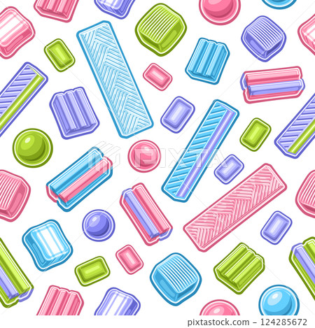 Vector Bubble Gum seamless pattern Vector Bubble Gum seamless pattern 124285672