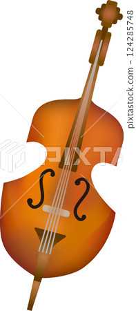 低音提琴的水彩風格向量插圖 124285748