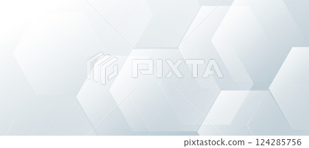 Minimal White Geometric Hexagon Abstract Background 124285756