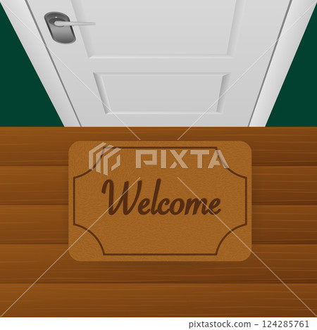 Welcome rug, great design for any purposes. Cartoon icon. Vector, isolated. Vector sign. Welcome home. Welcome rug, great design for any purposes. Cartoon icon. Vector, isolated. Vector sign. Welcome home. 124285761