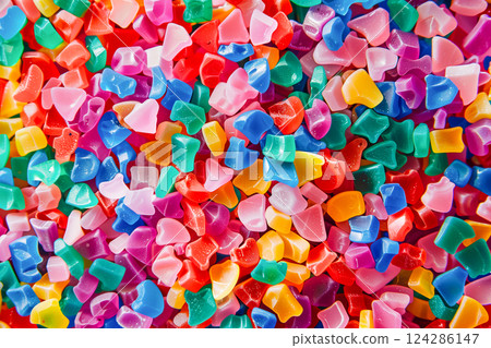 Plastic polymer color pigment granules industrial. 124286147