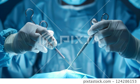 Team of surgeons doctor at work in hospital. 124286153
