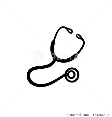 Simple stethoscope illustration material Simple stethoscope illustration material 124286324