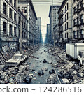 Abandoned cityscape 124286516