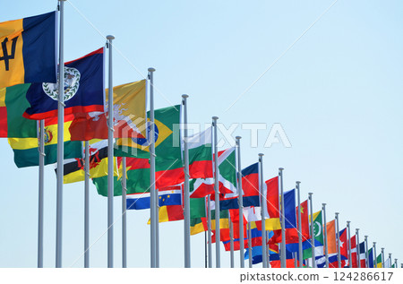 Flags of the world flapping in the wind Flags of the world flapping in the wind 124286617