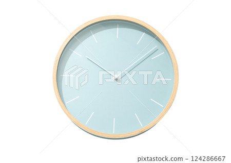 PNG, Alarm ocloc'k, blue clock, close-up, isolated on white background 124286667