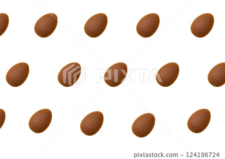 Easter, Colorful eggs in a fun layout, isolated on white, PNG 124286724