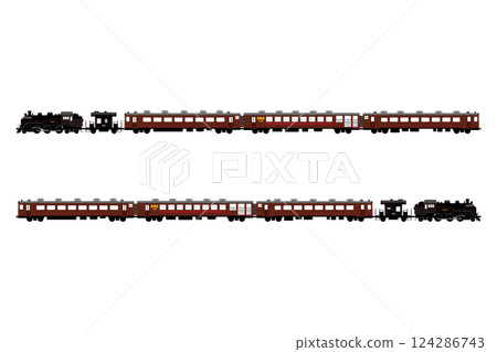 SL Taiki 葡萄色列車帶觀光車向量圖 124286743