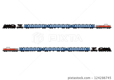 SL Taiju SL + 3 輛客車 + DE10 列車向量插圖 124286745