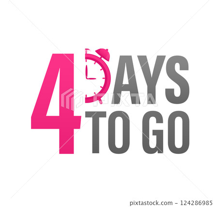 4 day to go in modern style. Special offer badge. Web design. Sale tag. Vector illustration. 4 day to go in modern style. Special offer badge. Web design. Sale tag. Vector illustration. 124286985