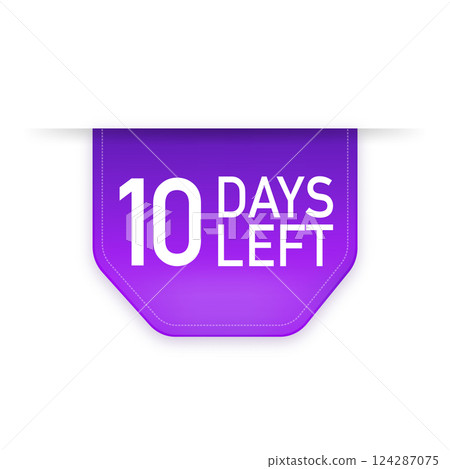 10 Days to go poster in flat style. Vector illustrations for time managment. 10 Days to go poster in flat style. Vector illustrations for time managment. 124287075