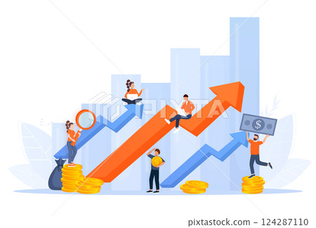 Career success growth. Business target achievement, career success growth. Business concept 124287110
