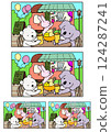 Spot the difference quiz Cute animal illustrations Theme: Kitchen car 124287241