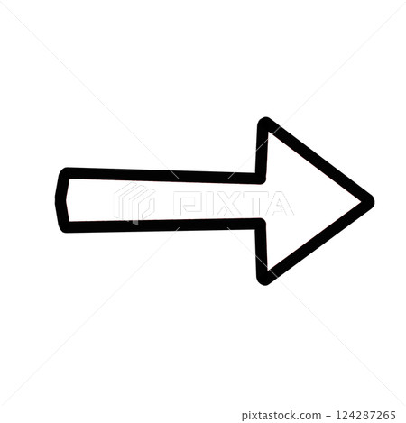 Black framed right arrow simple icon (direction, guidance, simple design) 124287265