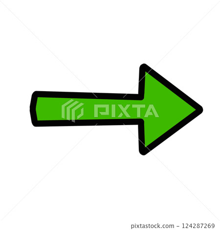 綠色右箭頭簡單圖示（方向、指導、簡單設計） 124287269