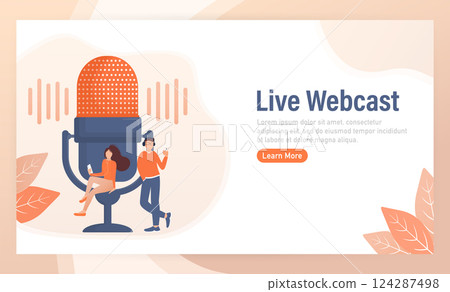 Live webinar people, great design for any purposes. Web design. Vector illustration. Live webinar people, great design for any purposes. Web design. Vector illustration. 124287498