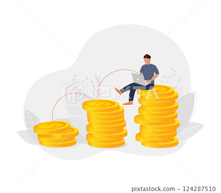 Finance growth man illustration. Vector illustration design. Business financial investment Finance growth man illustration. Vector illustration design. Business financial investment 124287510