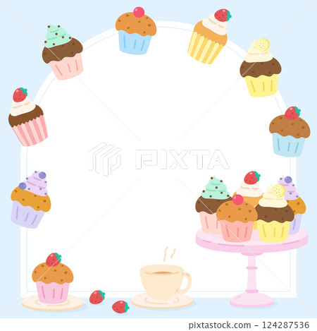blue cupcake party frame 1 124287536