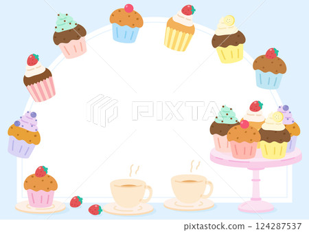 blue cupcake party frame 2 124287537