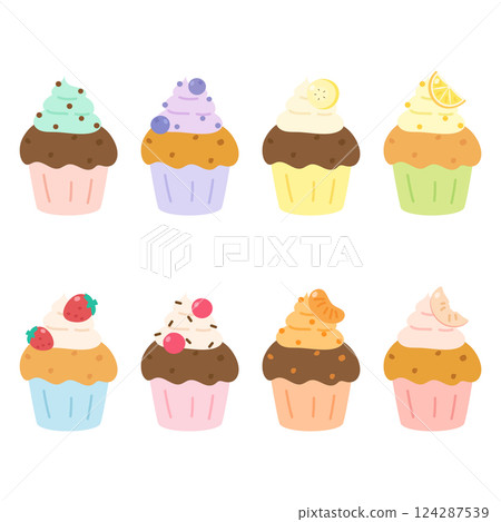 flavorful cupcake set 124287539