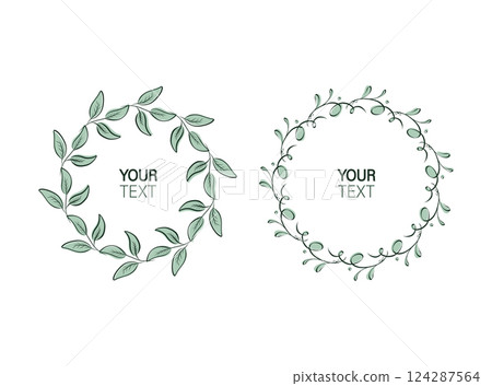 Floral frame in sketch style on white background. Floral sketch. Vintage frame logo. Hand drawn. Line icon. Line art. Vector design. 124287564