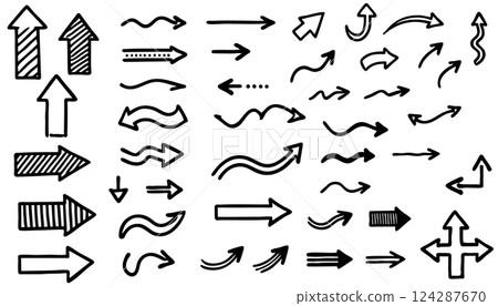 hand drawn arrow set hand drawn arrow set 124287670