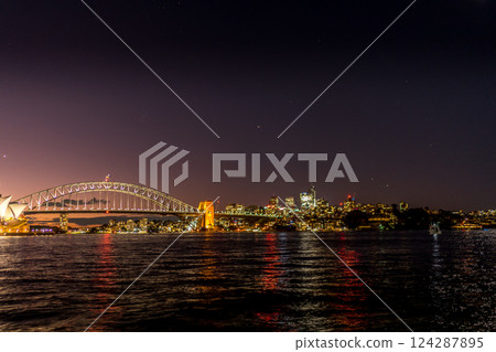 Sydney night view and stars 124287895