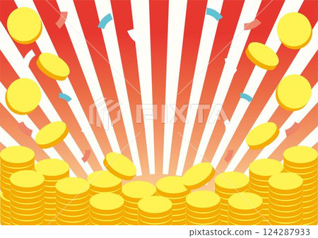 框架、積分、硬幣、金錢、模板、背景、壁紙、設計、插圖 124287933