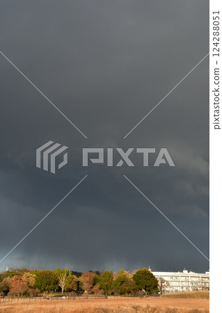 A sudden change in the weather brings rain showers to Chofu Airport. A sudden change in the weather brings rain showers to Chofu Airport. 124288051