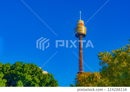 tower and blue sky 124288116