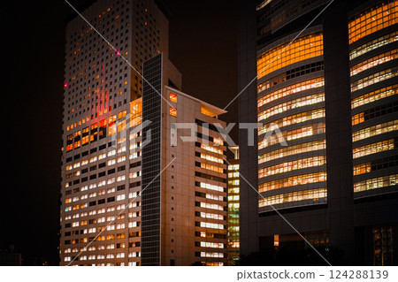 Skyscrapers and night lights Skyscrapers and night lights 124288139