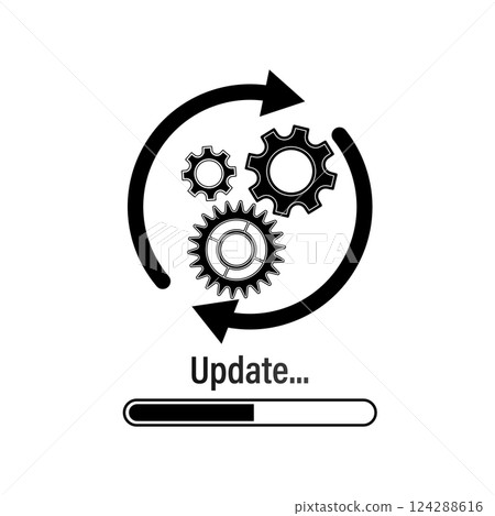 Software update people for mobile app design. Isometric vector illustration. Mobile application design. Technology network vector illustration. 124288616