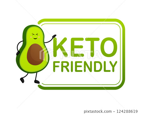 Keto diet concept in cartoon style. Isolated vector illustration. White background. Good diet. 124288619