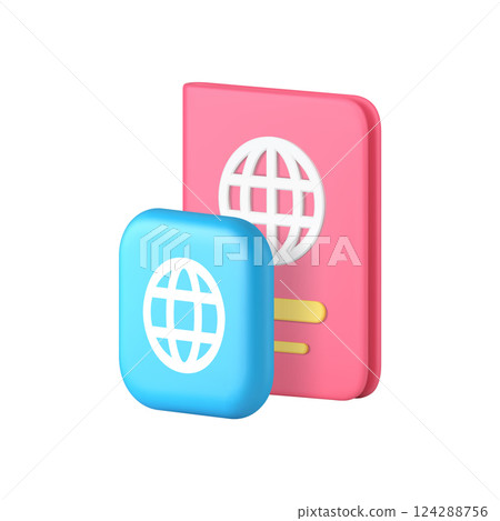 Passport personal data identification global international travel 3d icon realistic vector Passport personal data identification global international travel 3d icon realistic vector 124288756