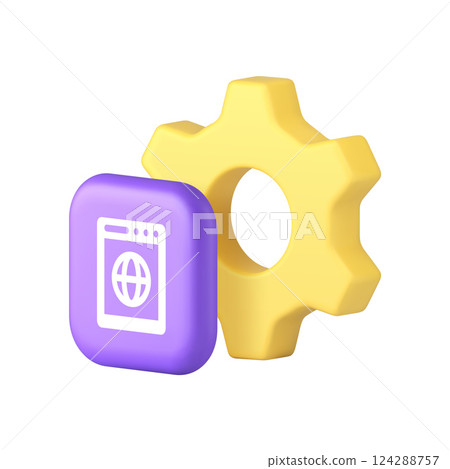Computer browser settings option setup configuration 3d icon realistic vector illustration Computer browser settings option setup configuration 3d icon realistic vector illustration 124288757