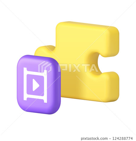 Jigsaw puzzle video content solution tutorial analyzing brainstorming 3d icon realistic vector Jigsaw puzzle video content solution tutorial analyzing brainstorming 3d icon realistic vector 124288774