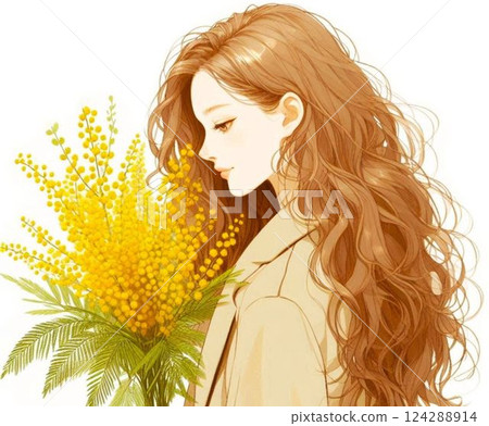 欣賞含羞草的女人 欣賞含羞草的女人 124288914