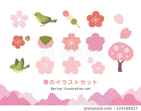 Set of spring image materials Set of spring image materials 124288927