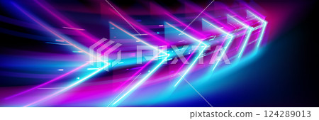 Abstract background with neon arrows 124289013