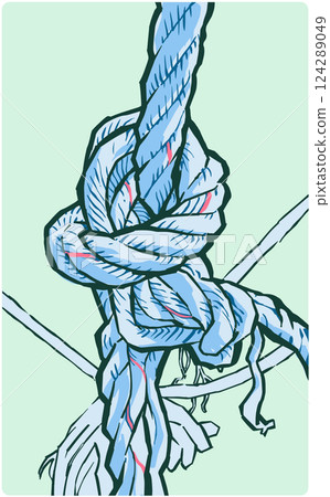 Vector illustration of old boating rope knot 124289049