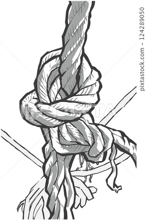 Vector illustration of old boating rope knot 124289050