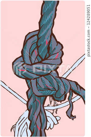Vector illustration of old boating rope knot Vector illustration of old boating rope knot 124289051