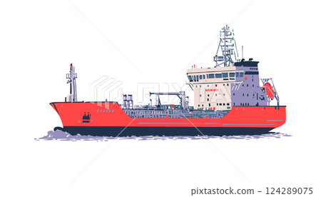 Isolated vector illustration of liquefied natural gas tanker carrier Isolated vector illustration of liquefied natural gas tanker carrier 124289075