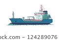 Isolated vector illustration of liquefied natural gas tanker carrier 124289076