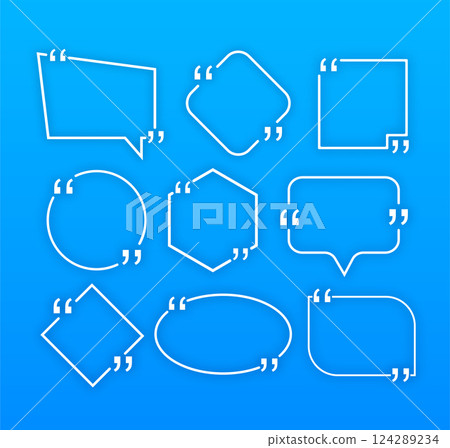 Chat talk bubble icon logo vector. Message icon. Quote on white background. Vector background. Frame template. Chat talk bubble icon logo vector. Message icon. Quote on white background. Vector background. Frame template. 124289234