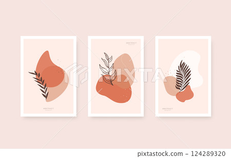 Abstract card with trendy abstract square templates. Minimal design. Design promotion. Vector memphis. Banner promotion. 124289320
