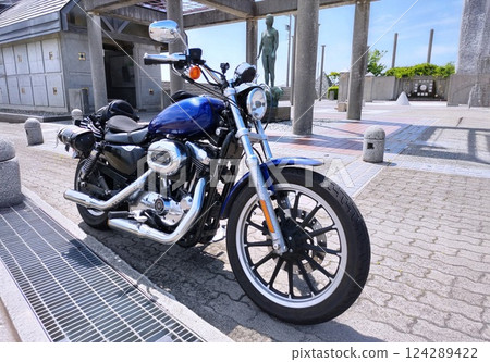 Scenery with a motorcycle Scenery with a motorcycle 124289422