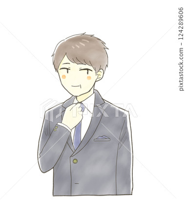 A middle-aged man dressed up and smiling A middle-aged man dressed up and smiling 124289606