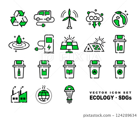 生態學和永續發展目標向量圖示集 124289634